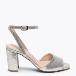 LUNE- Sandale Métallisée CHAMPAGNE à Talon