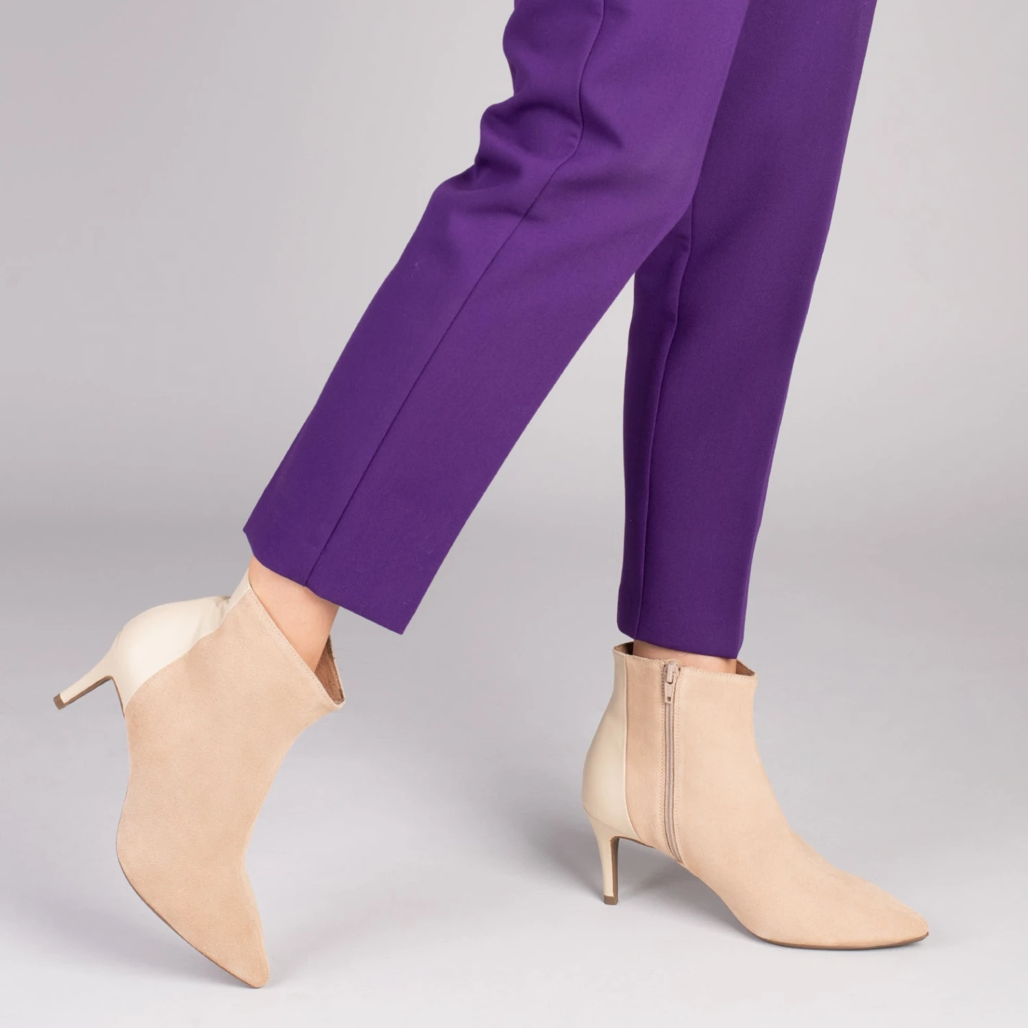 NIGHT – Bottines élégantes Talon Fin BEIGE – Image 6