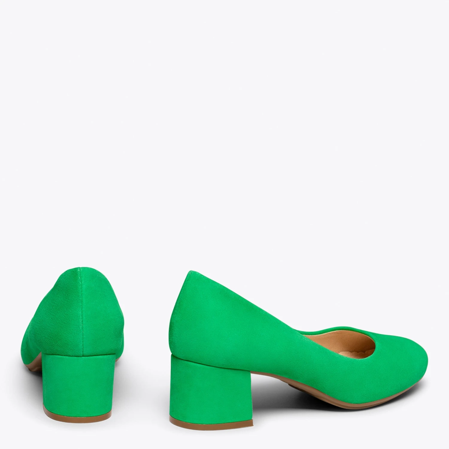 URBAN ROND – Chaussures à Talon Bas En Daim VERT – Image 3