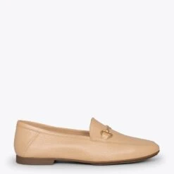 STYLE – Mocassins En Cuir Avec Détail Métallique CAMEL