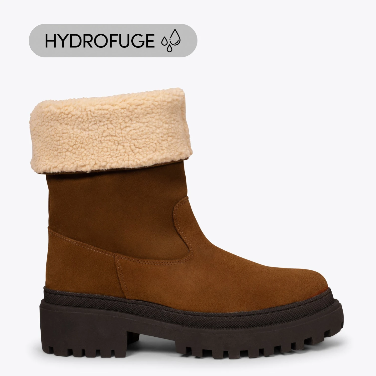 POLAR - Bottes CAMEL En Cuir Hydrofuge