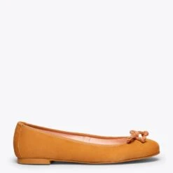 BALLET - Ballerine CAMEL Pour Femme Avec NĆud