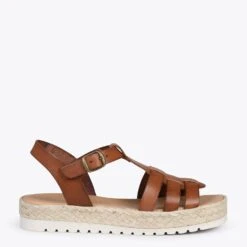 MIJAS – Sandales à Plateforme En Jute CAMEL