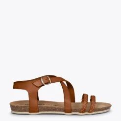 INDIE – Nu-pieds à Brides Croisées CAMEL BIO