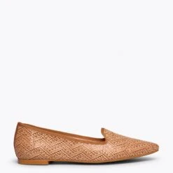 SLIPPER - Slippers En Raphia MARRON Pour Femme