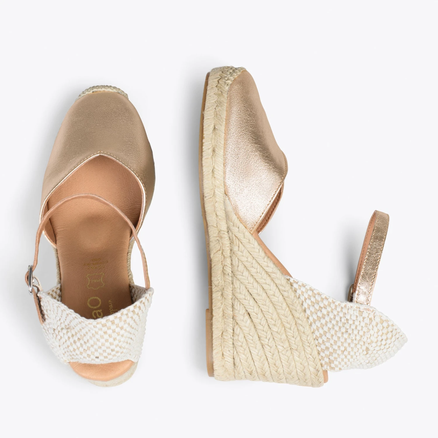 NERJA – Espadrilles à Talon Haut DORÉ – Image 2