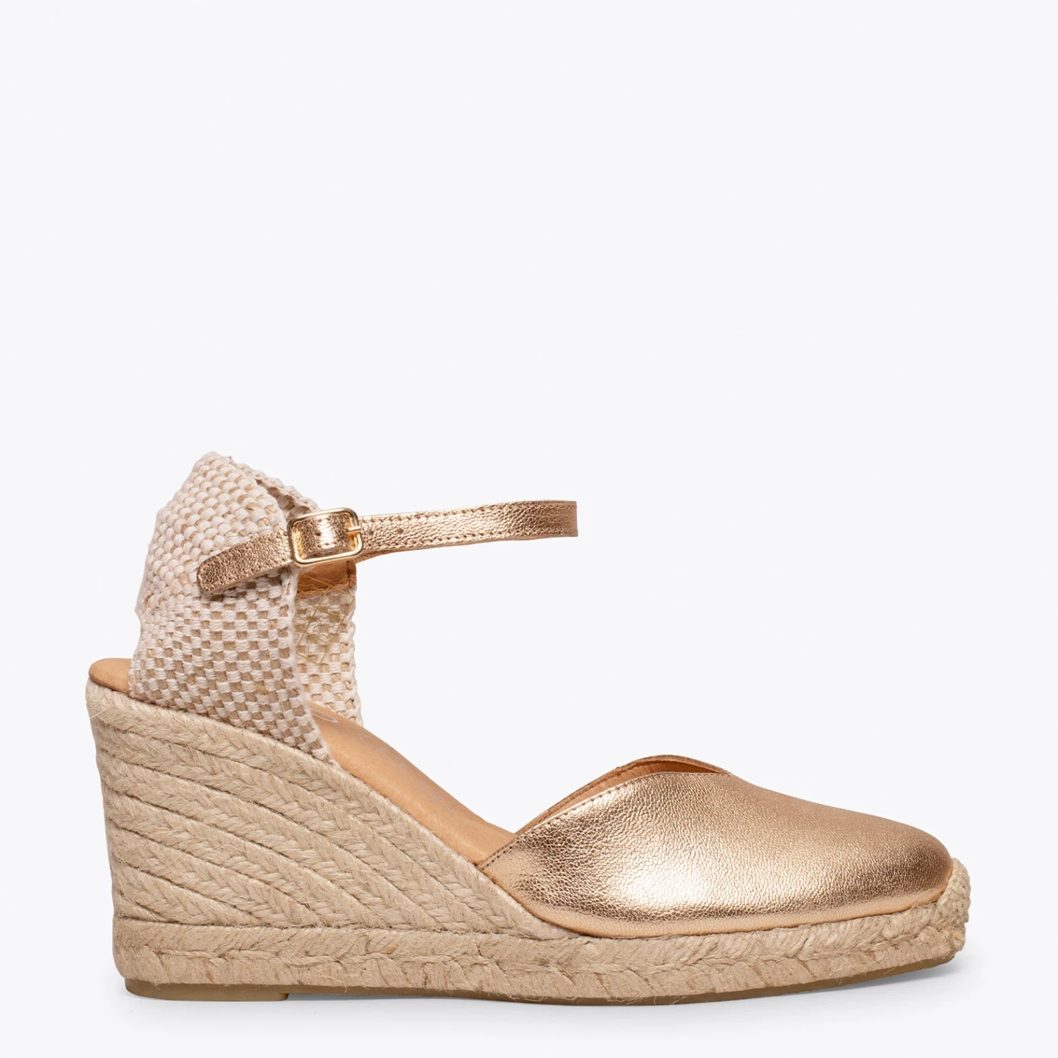 NERJA – Espadrilles à Talon Haut DORÉ