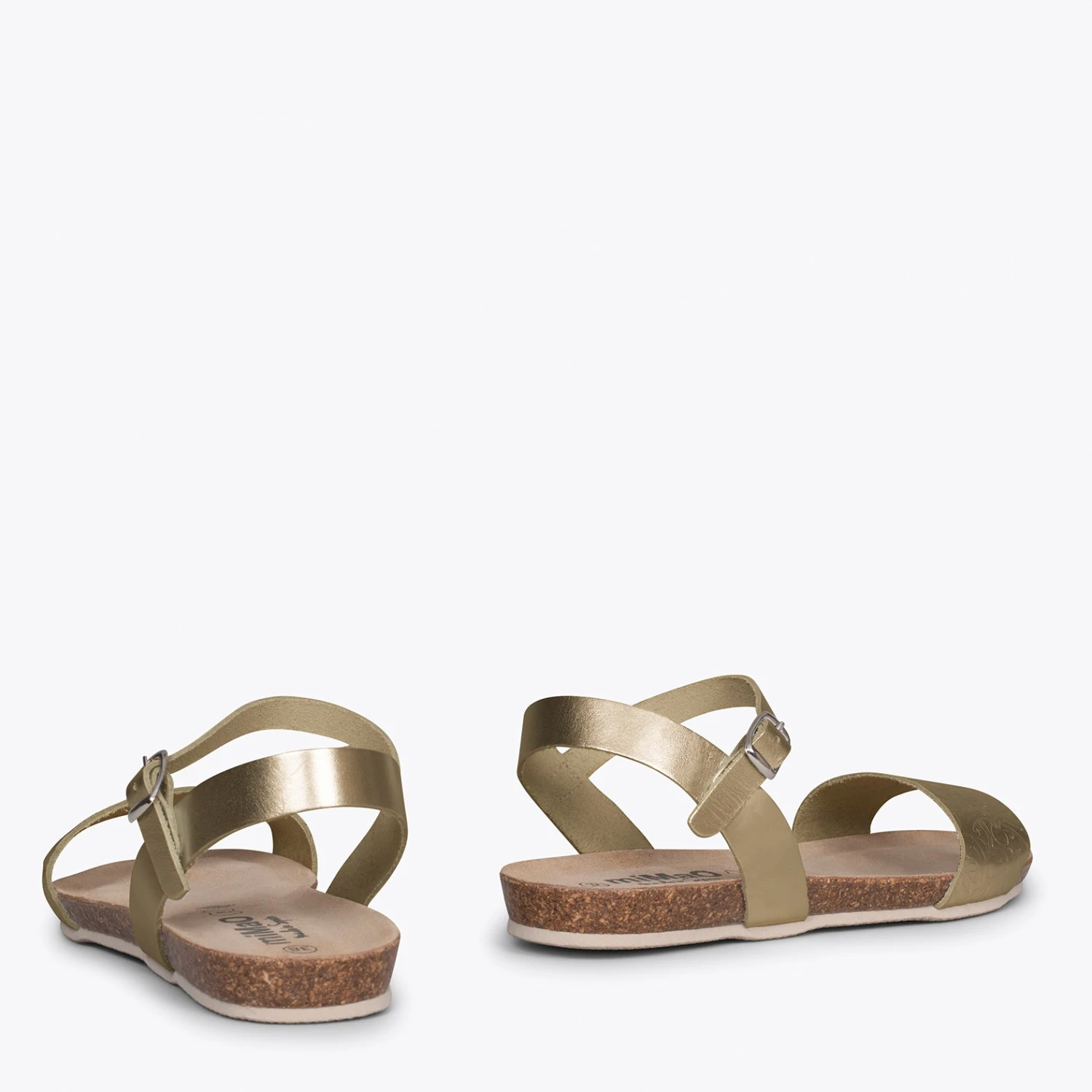 MIMOSA - Sandales Plates DORÉ BIO – Image 3