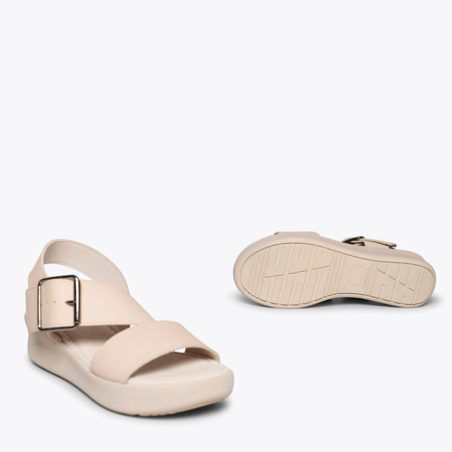 TRENDY - Sandales Compensées Pour Femme à Plateforme NUDE – Image 5