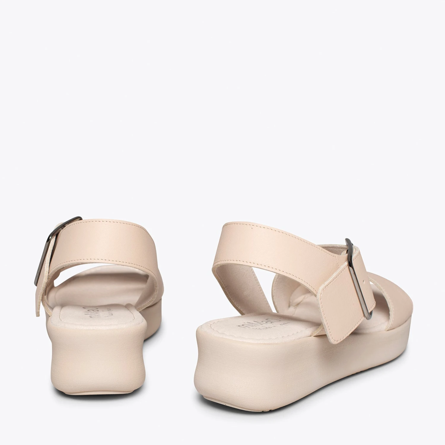 TRENDY - Sandales Compensées Pour Femme à Plateforme NUDE – Image 3