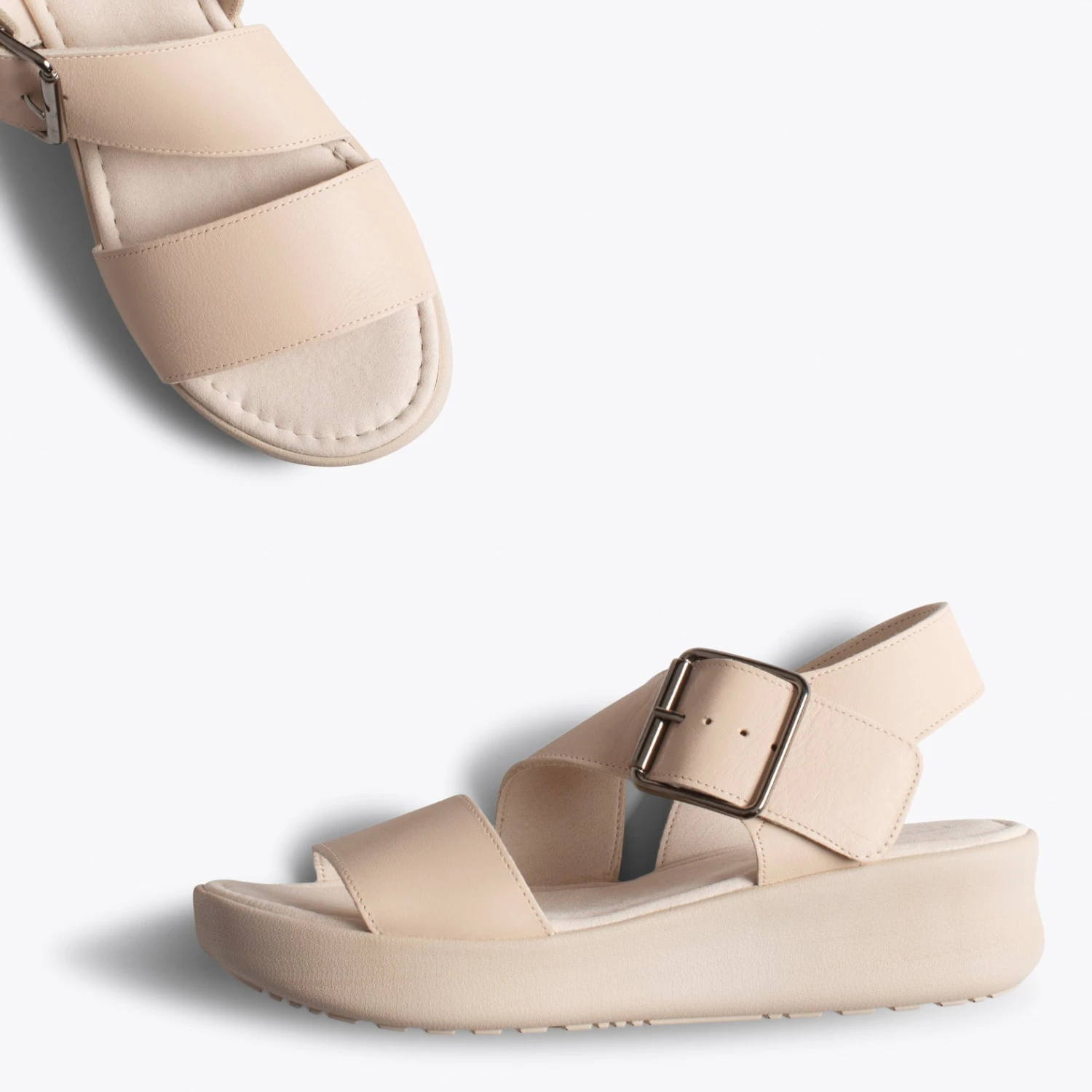 TRENDY - Sandales Compensées Pour Femme à Plateforme NUDE – Image 2