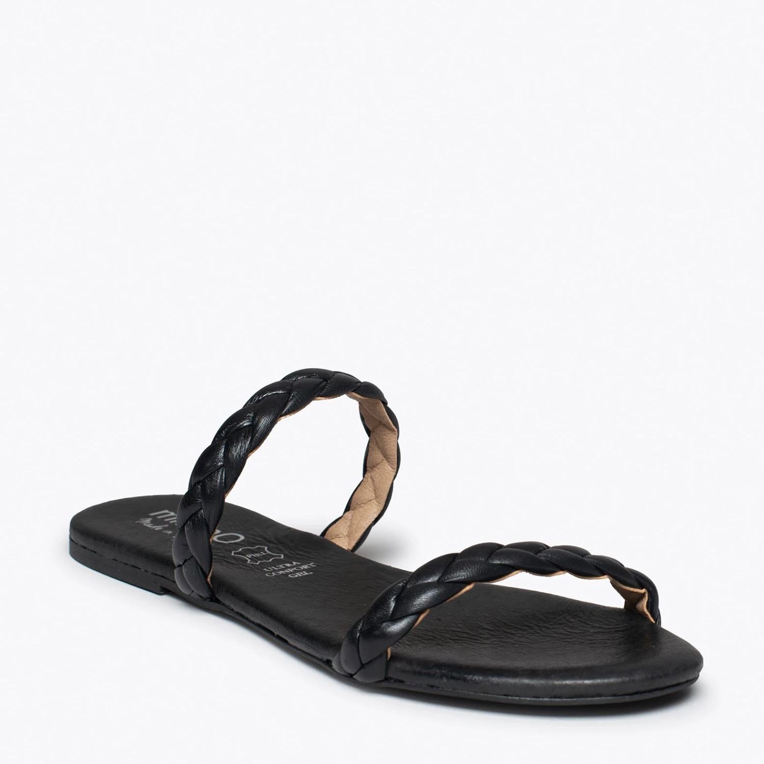 DAILY - Sandale Plate NOIR à Deux Brides Tressées – Image 5