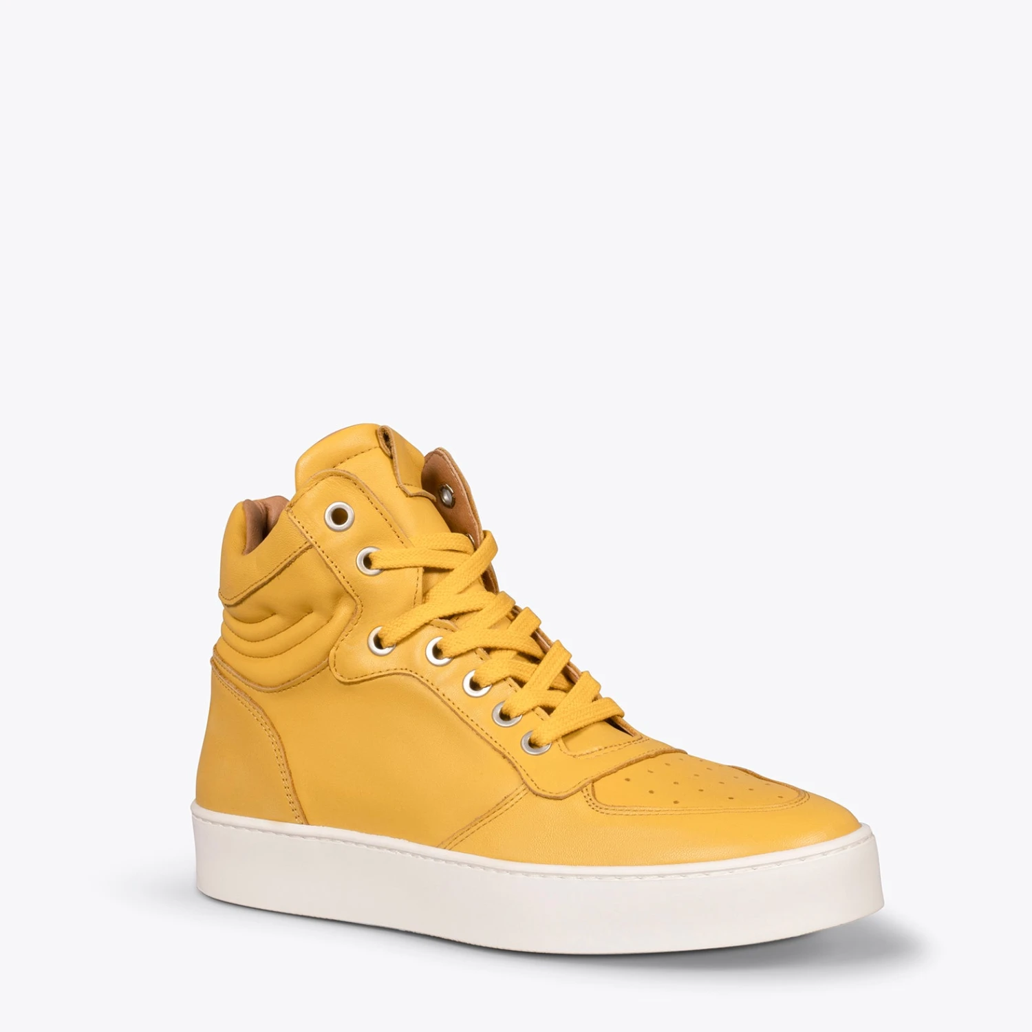 BASKET – Baskets Hautes Pour Femme MOUTARDE – Image 4