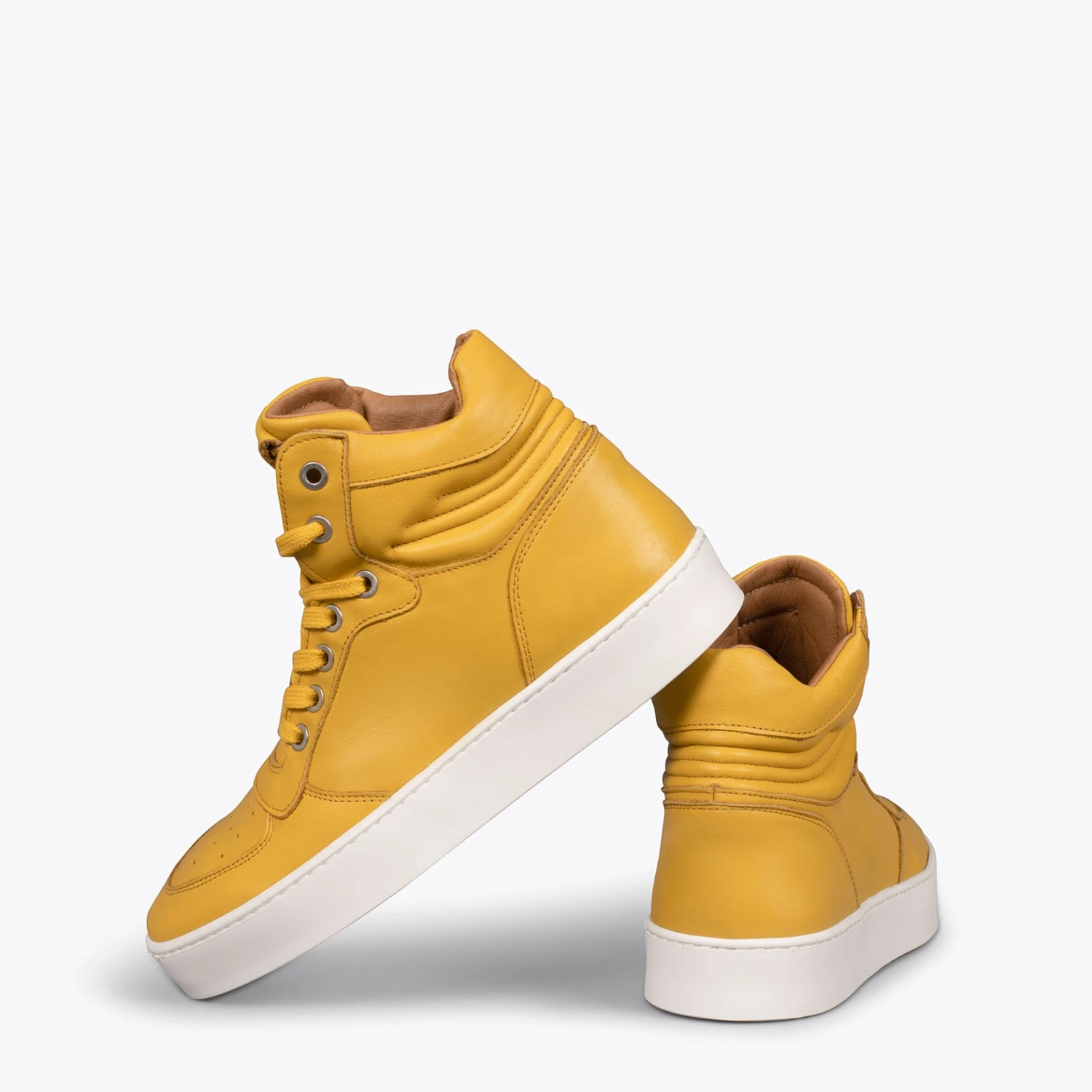 BASKET – Baskets Hautes Pour Femme MOUTARDE – Image 3