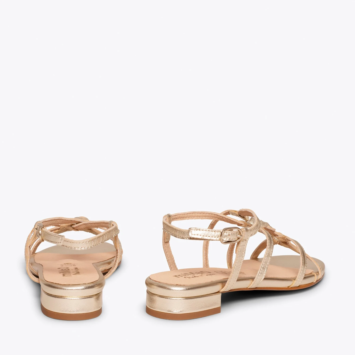 ATENAS - Sandales Plates DORÉ Pour Femme – Image 4