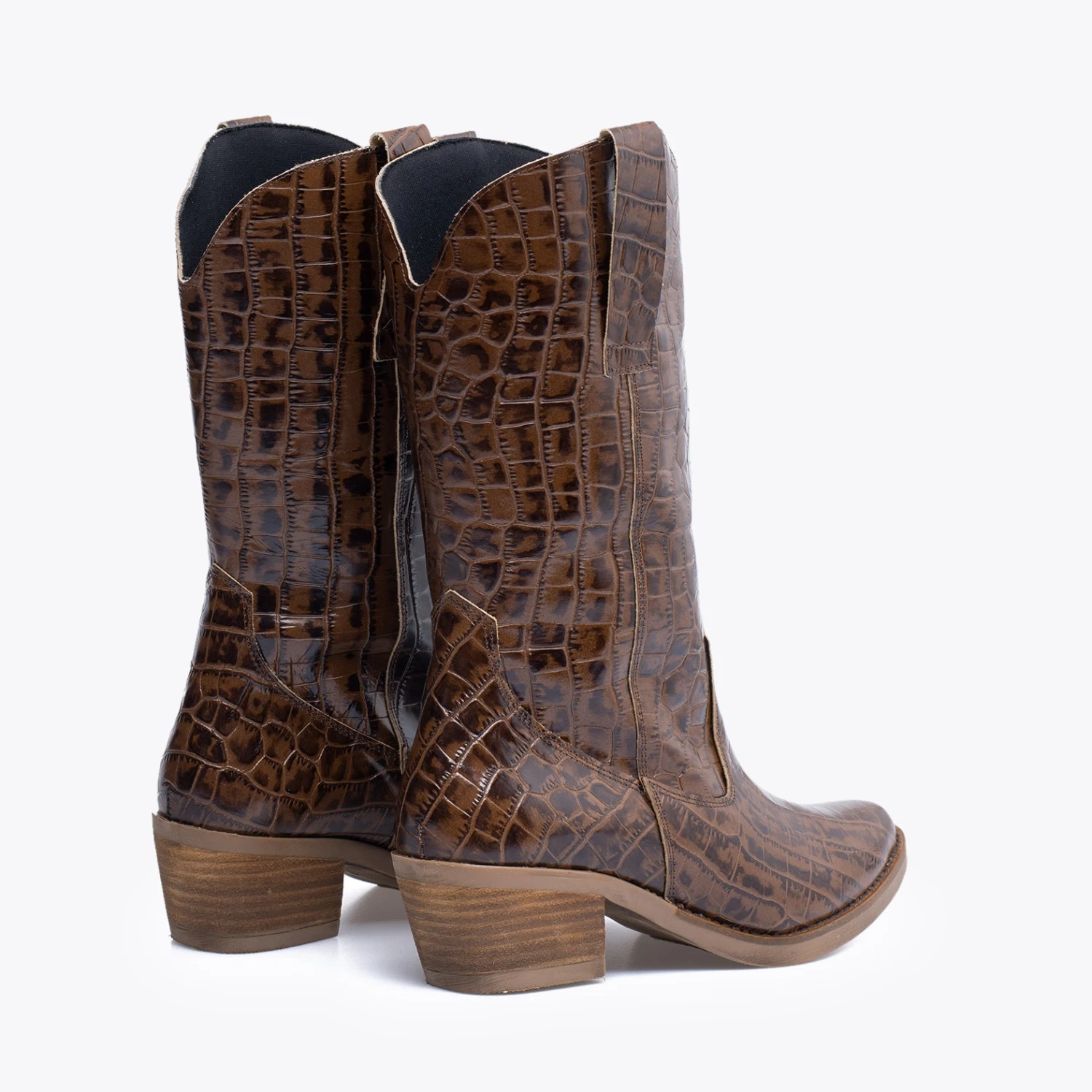 VEGAS - Bottes De Cowboy Pour Femme Avec Imprimé Croco MARRON – Image 4