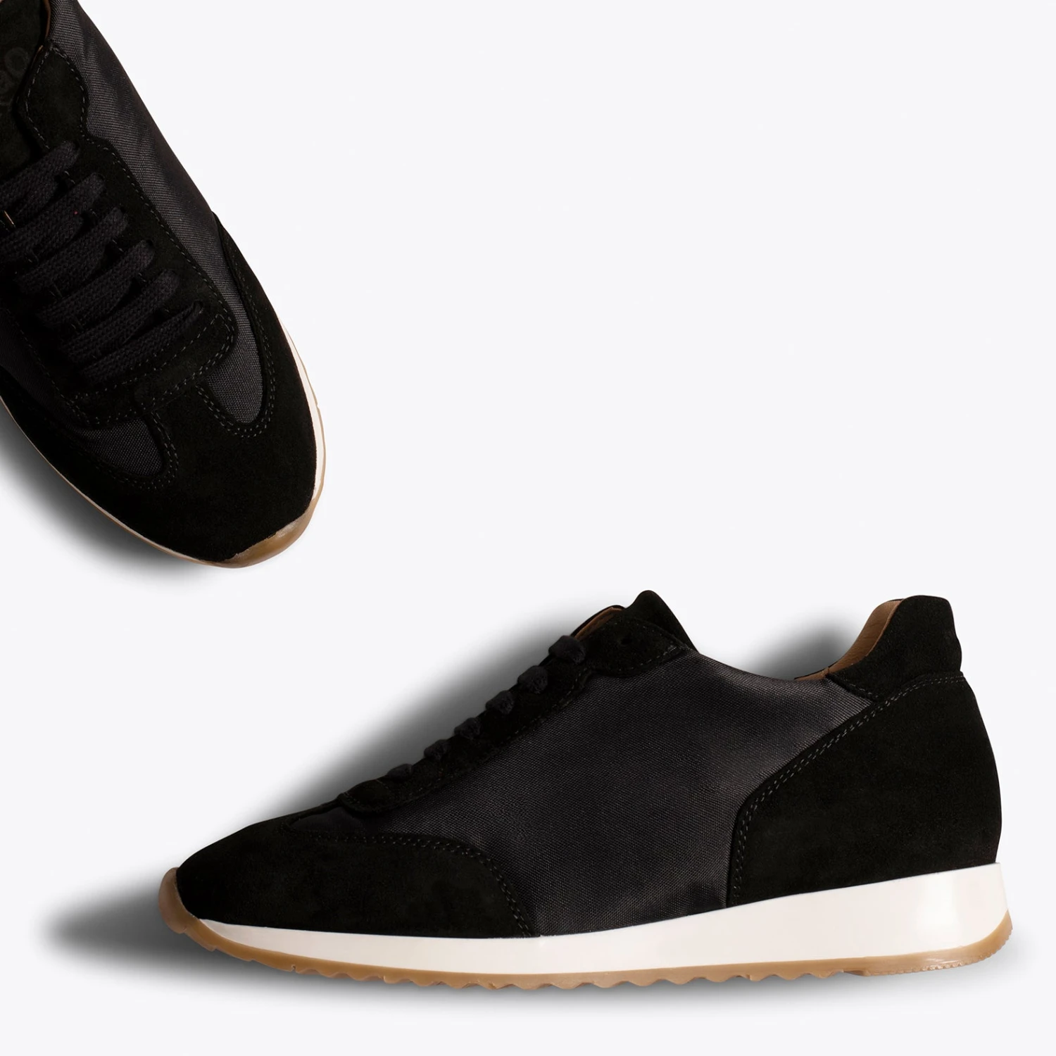 CASUAL - Sneakers Cuir NOIR Et Nylon – Image 3