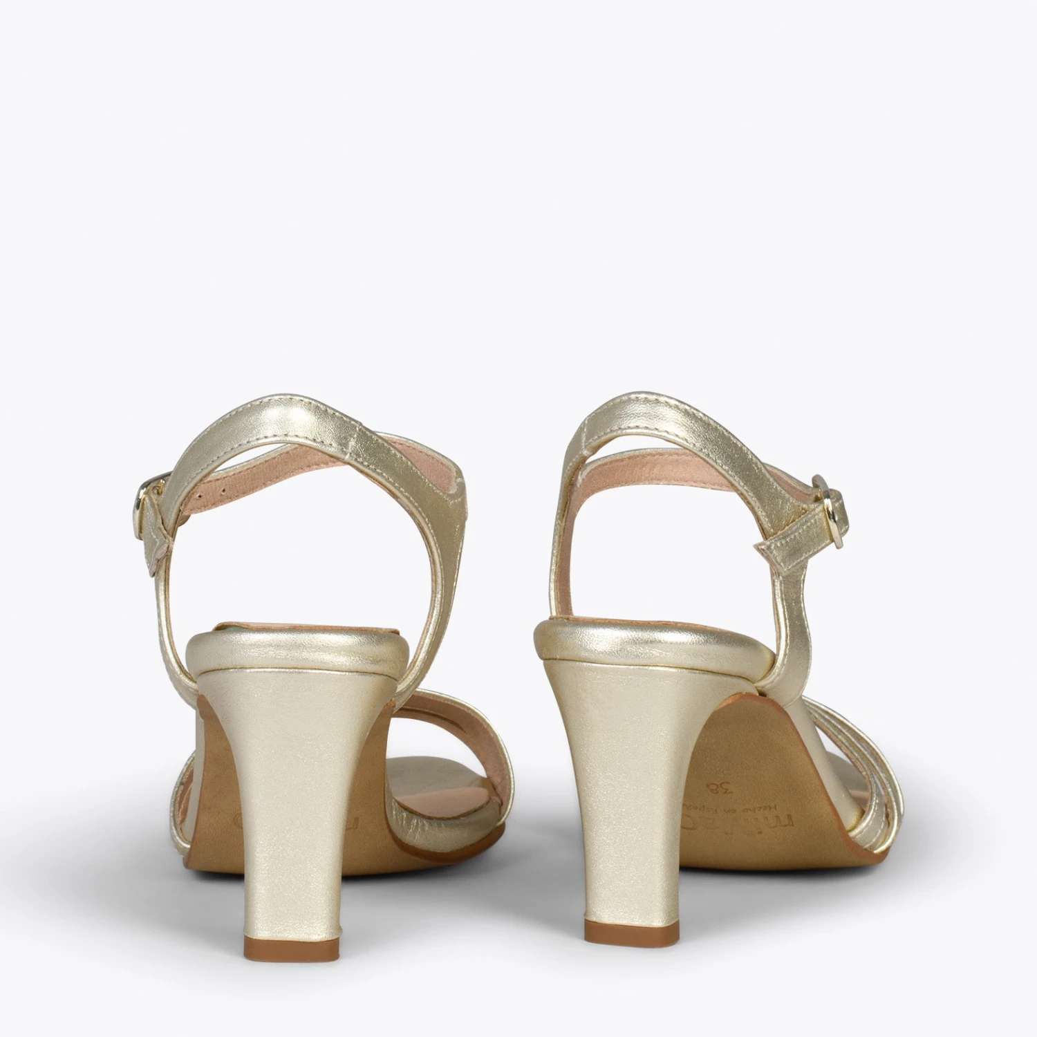 CANNES – Sandales De Soirée à Talon Fin DORÉ – Image 3