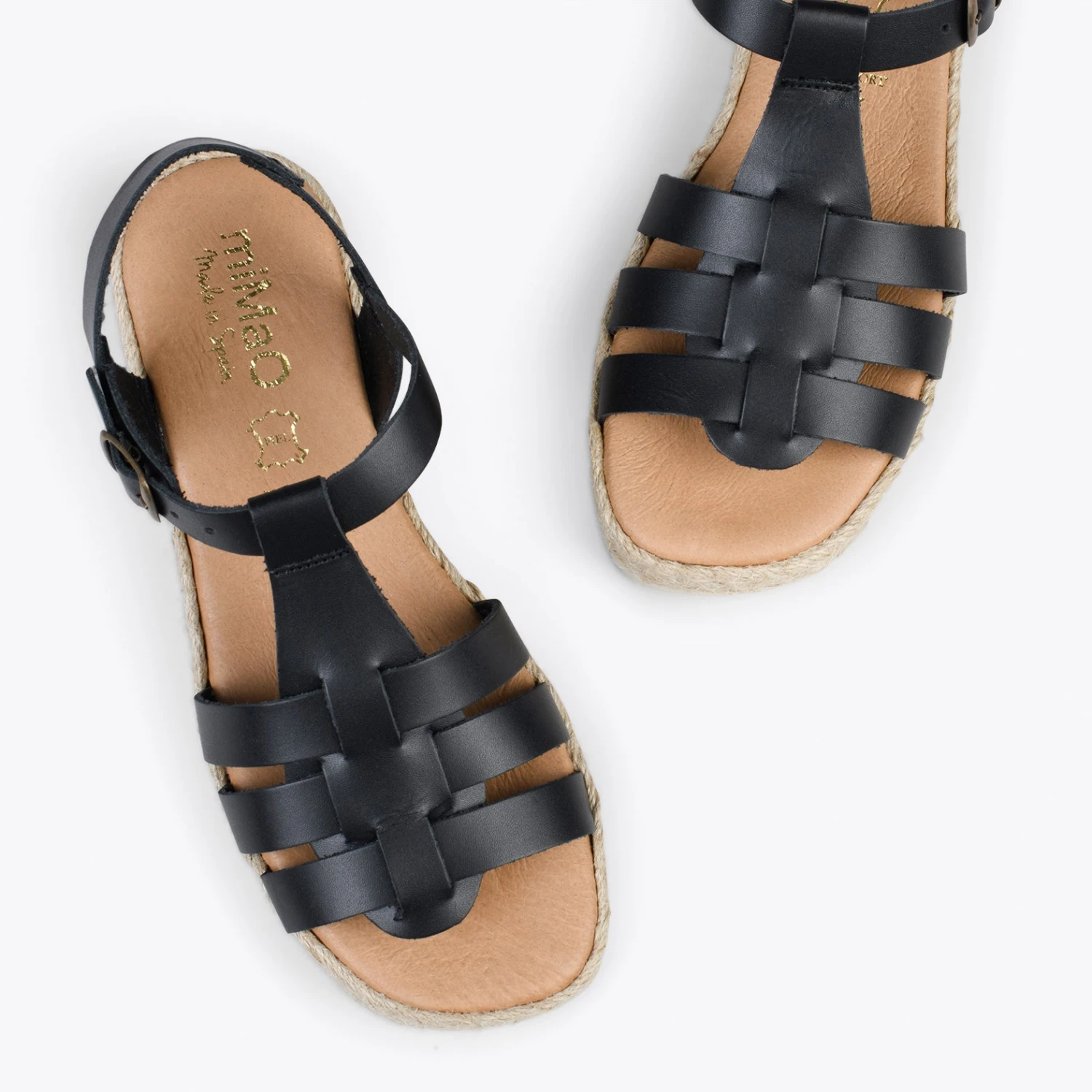 MIJAS – Sandales à Plateforme En Jute NOIR – Image 2