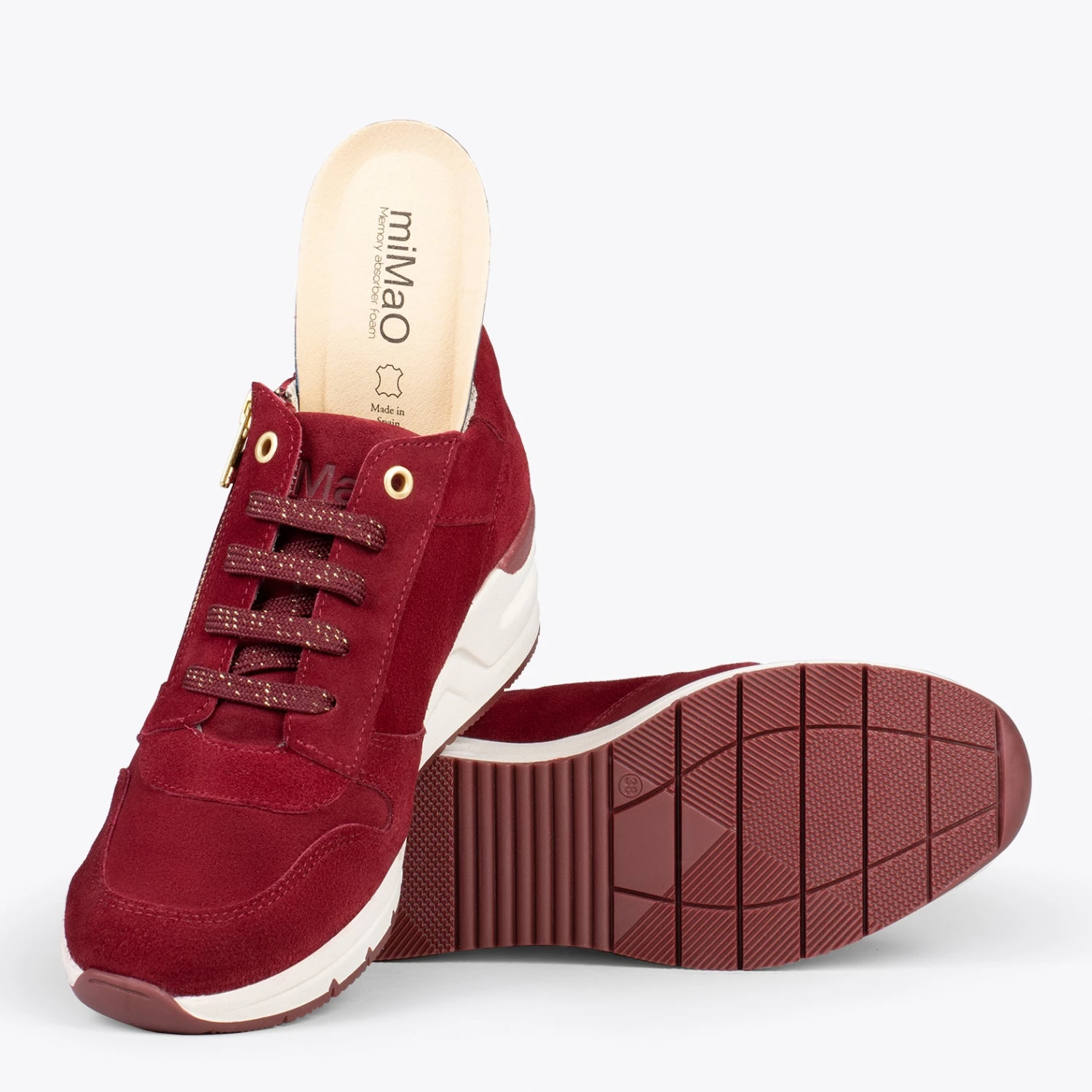 BLUCHER SPORT – Baskets Compensées Pour Femme GRENAT – Image 5