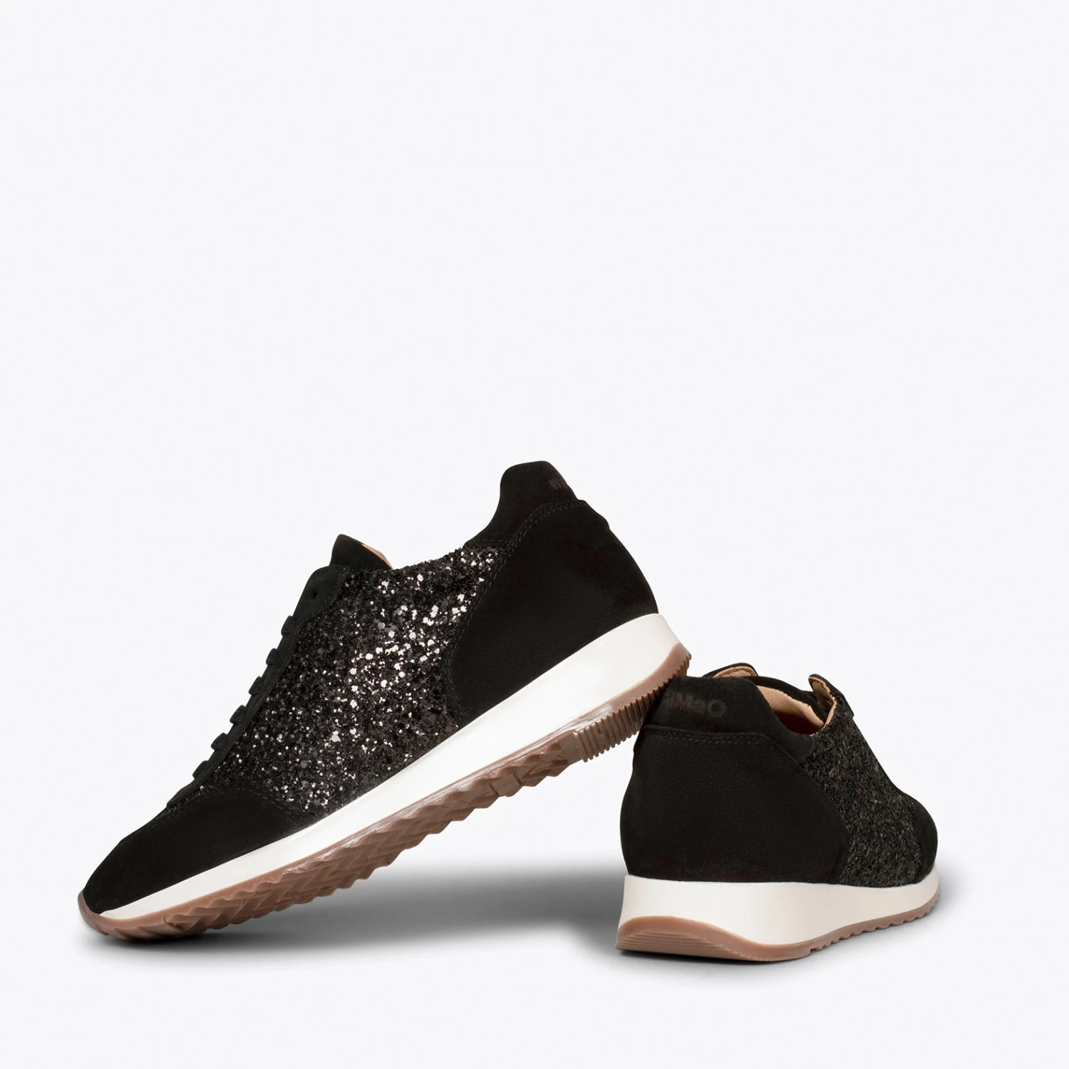 GLITTER - Baskets En Cuir NOIR Pour Femme – Image 3