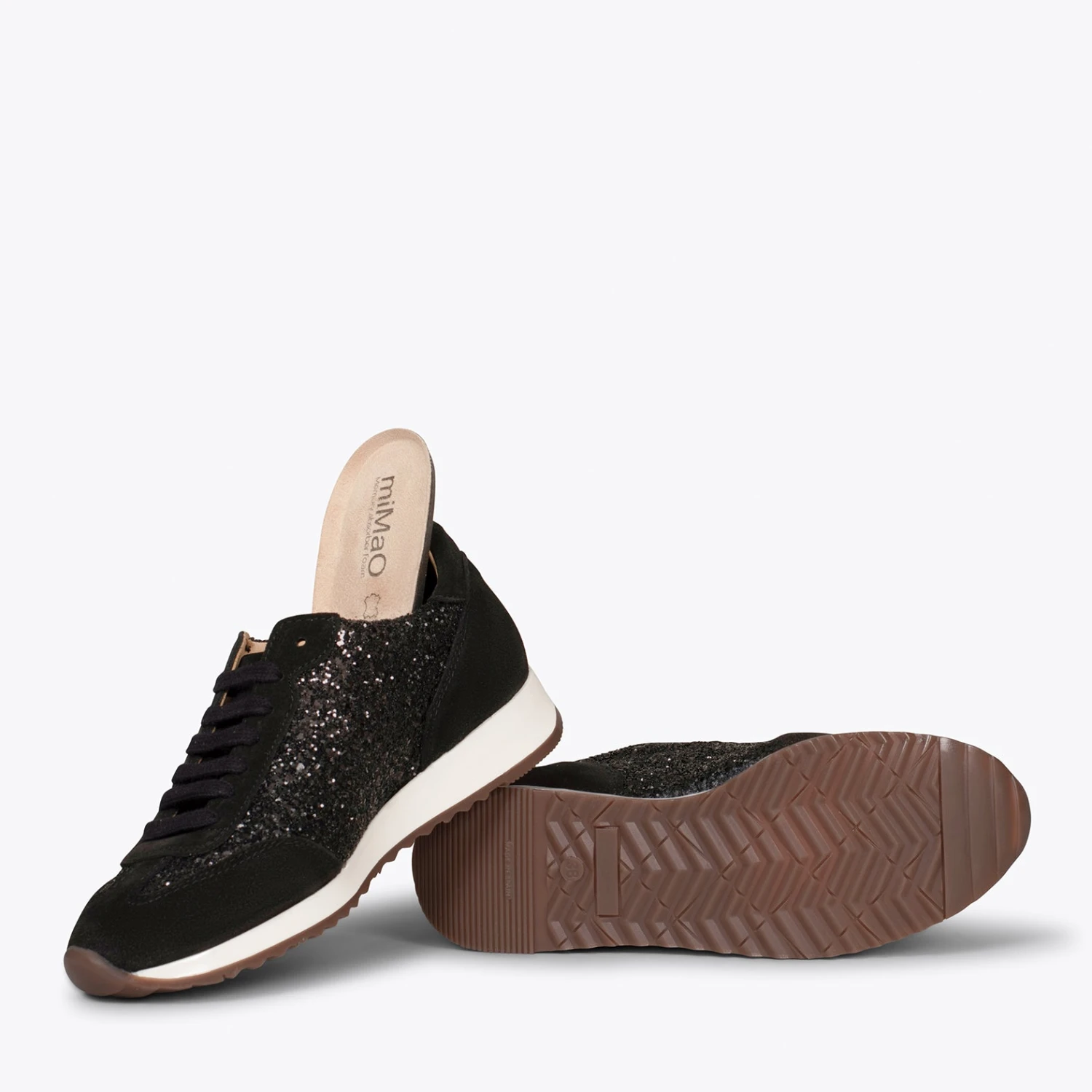 GLITTER - Baskets En Cuir NOIR Pour Femme – Image 5