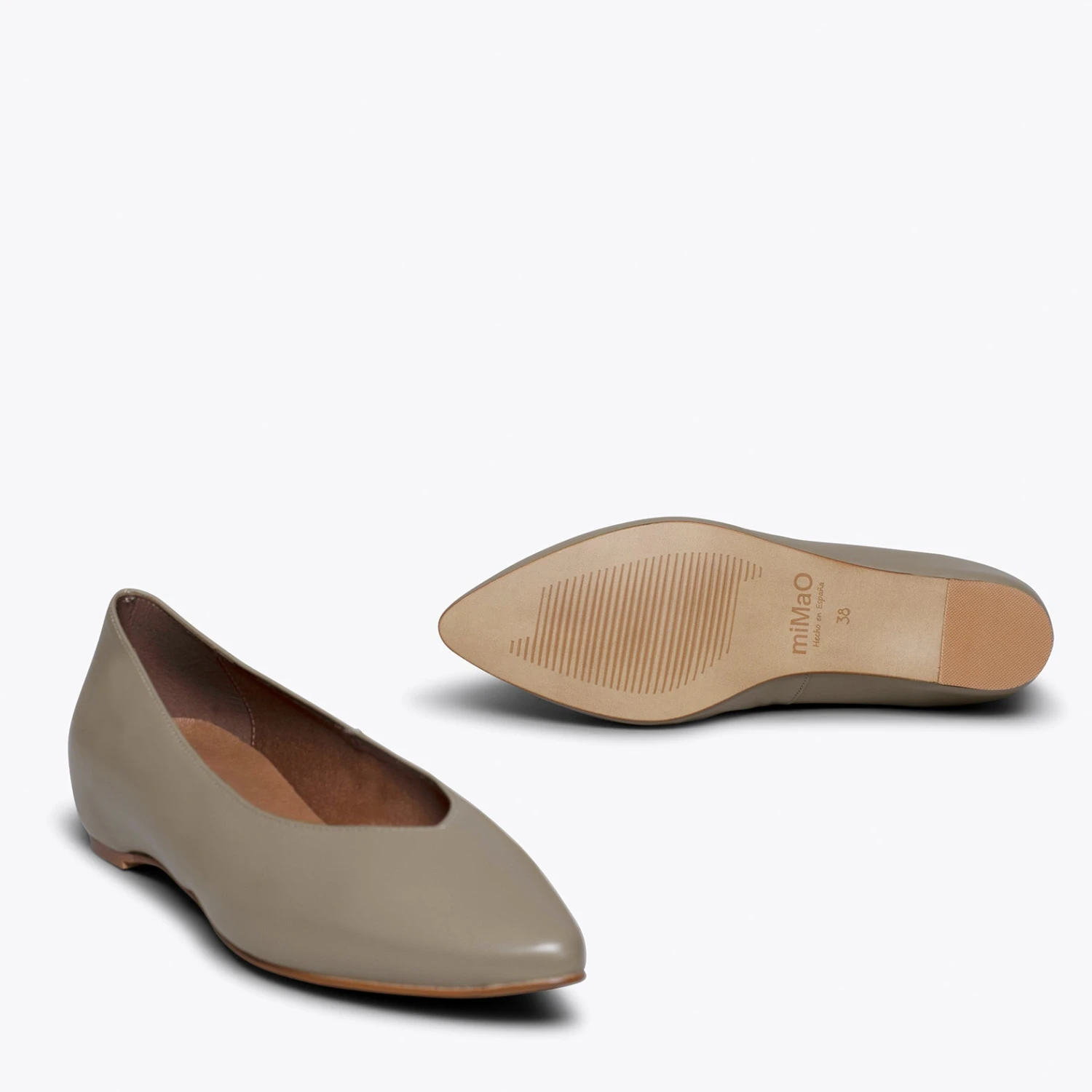 URBAN COMPENSÉ - Chaussures Compensées échancrées En V TAUPE – Image 5