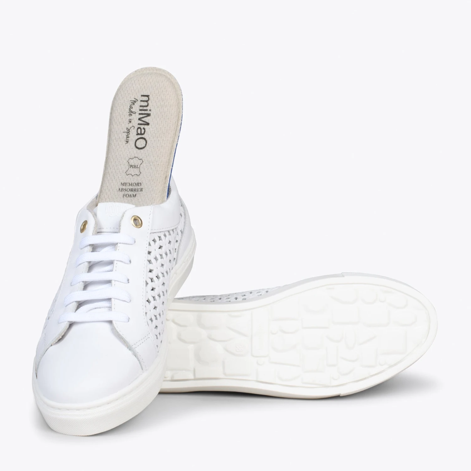 BREATHE – Baskets En Cuir Nappa Ajouré BLANC – Image 5