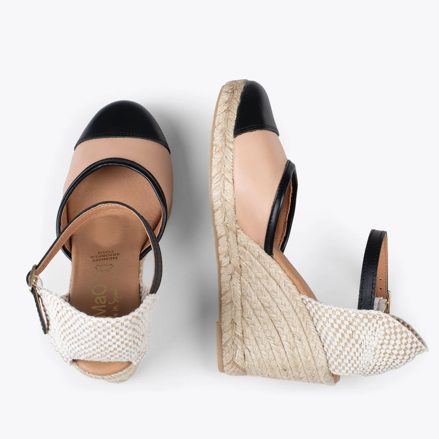 VALENCIANA – Espadrilles Compensées En Cuir Nappa MAKE UP – Image 2