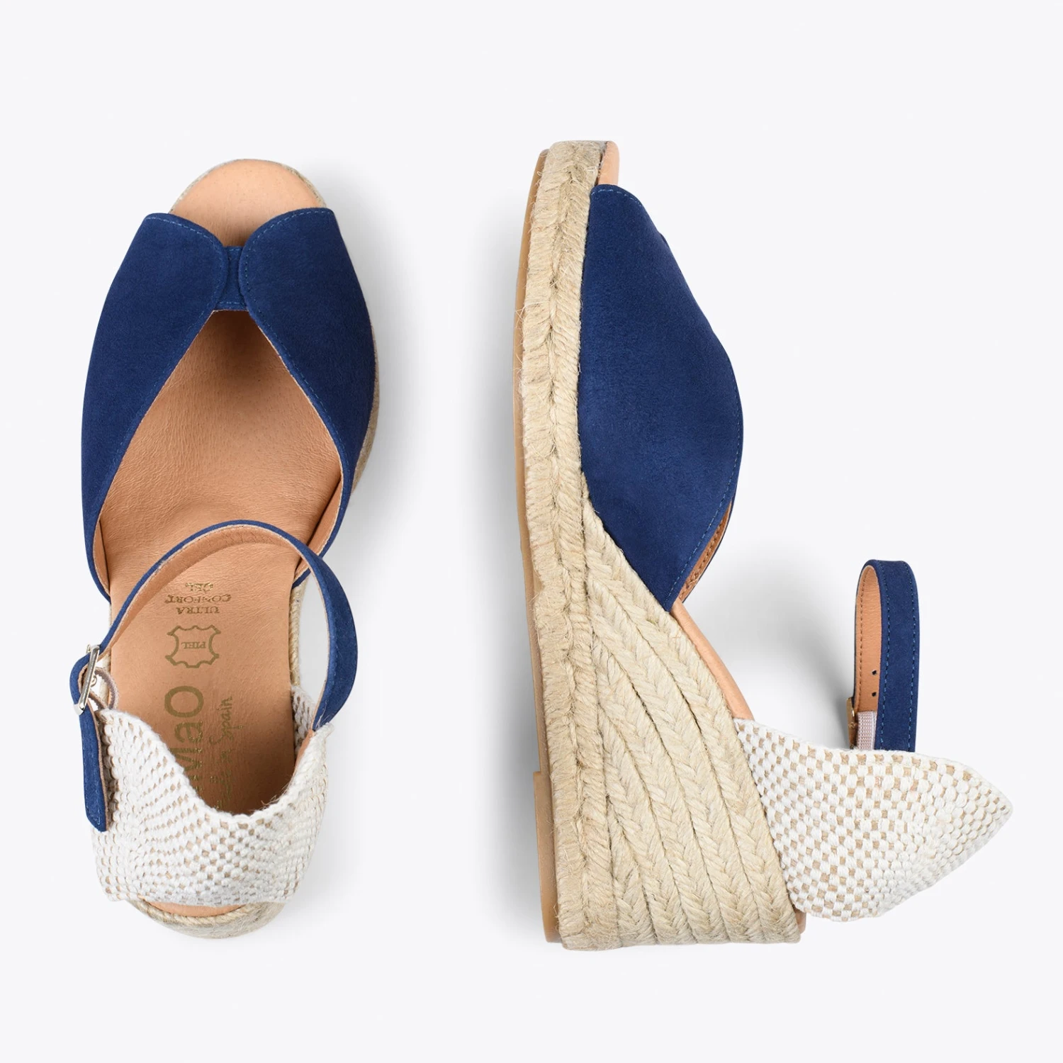 SITGES – Espadrilles Compensées à Bout Ouvert BLEU MARINE – Image 2