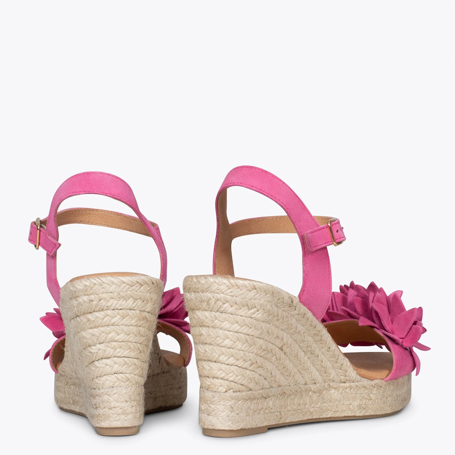 ZAHARA - Espadrilles Hautes Avec Fleurs ROSE â Image 3