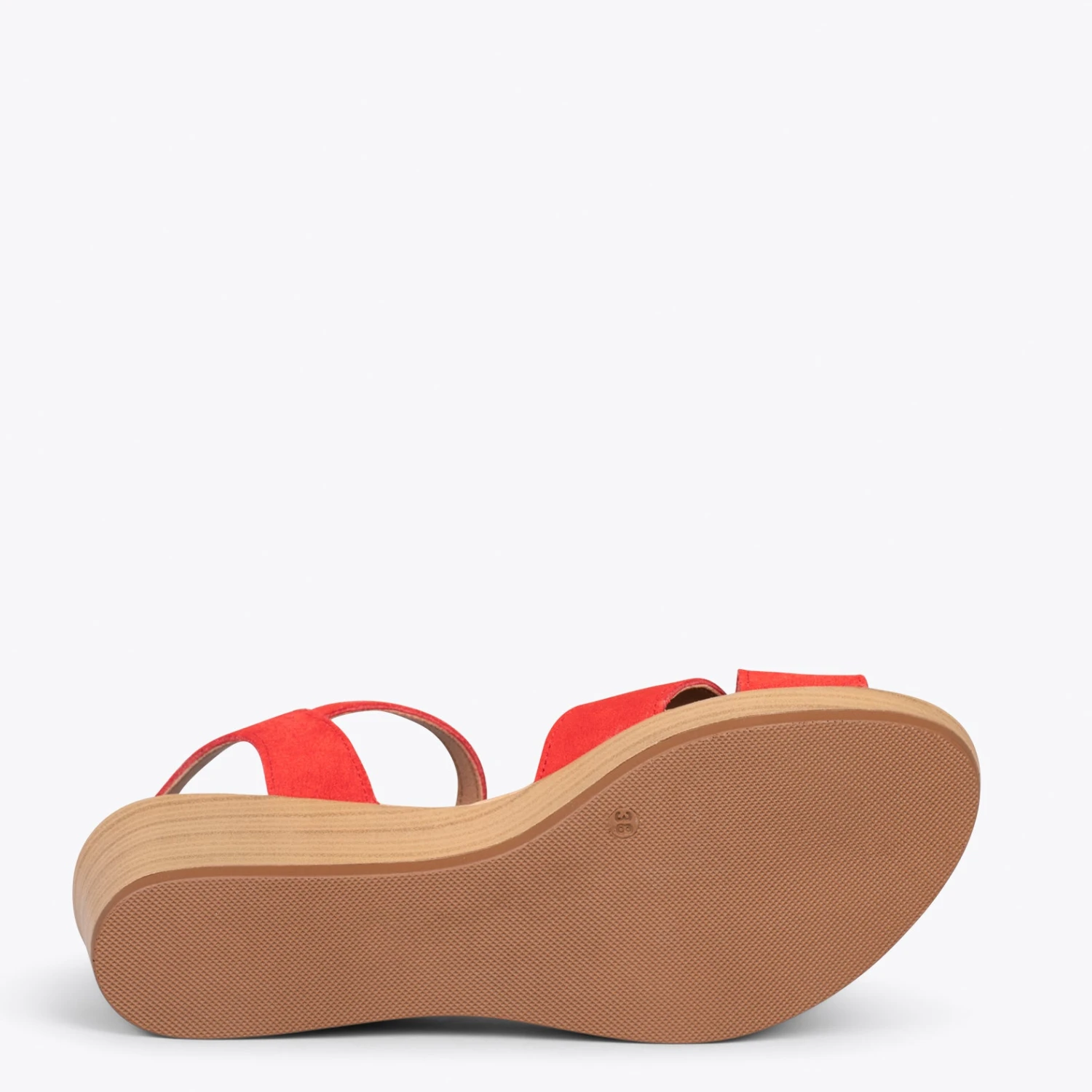 MAR – Sandales Compensées Légères à Lanières Croisées ROUGE – Image 5