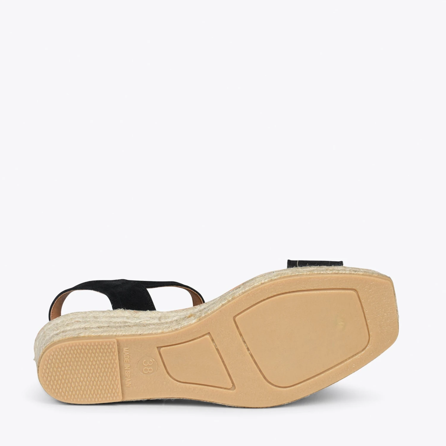 JEREZ – Sandales Compensées En Jute Et Cuir NOIR – Image 5