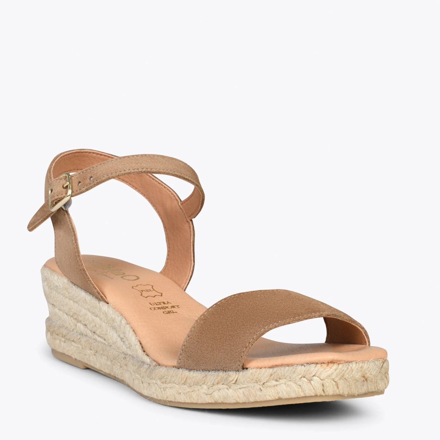 JEREZ – Sandales Compensées En Jute Et Cuir TAUPE – Image 4