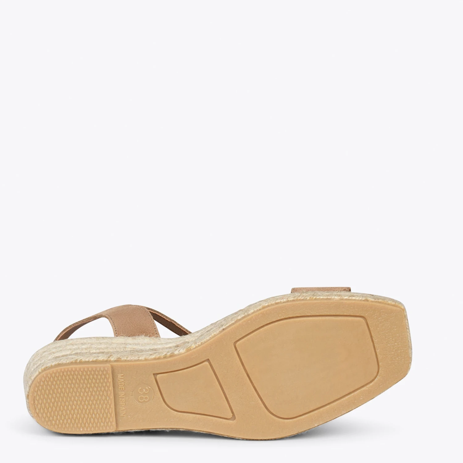 JEREZ – Sandales Compensées En Jute Et Cuir TAUPE – Image 5