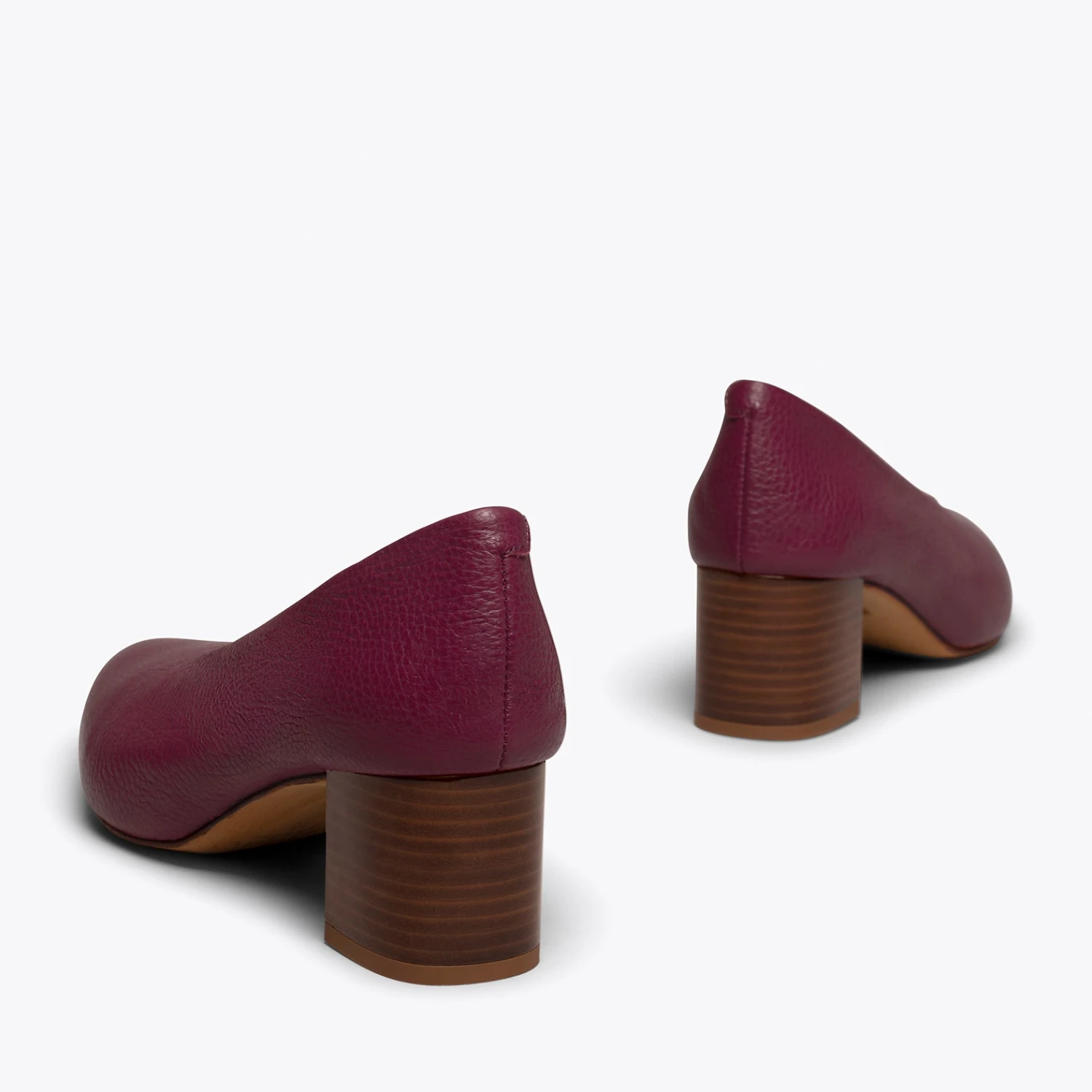 URBAN STYLE- Chaussures Pour Femme à Talon En Bois BORDEAUX – Image 4