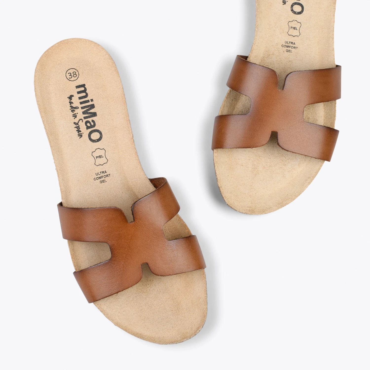 CLIVIA – Sandales Plates CAMEL – Image 2