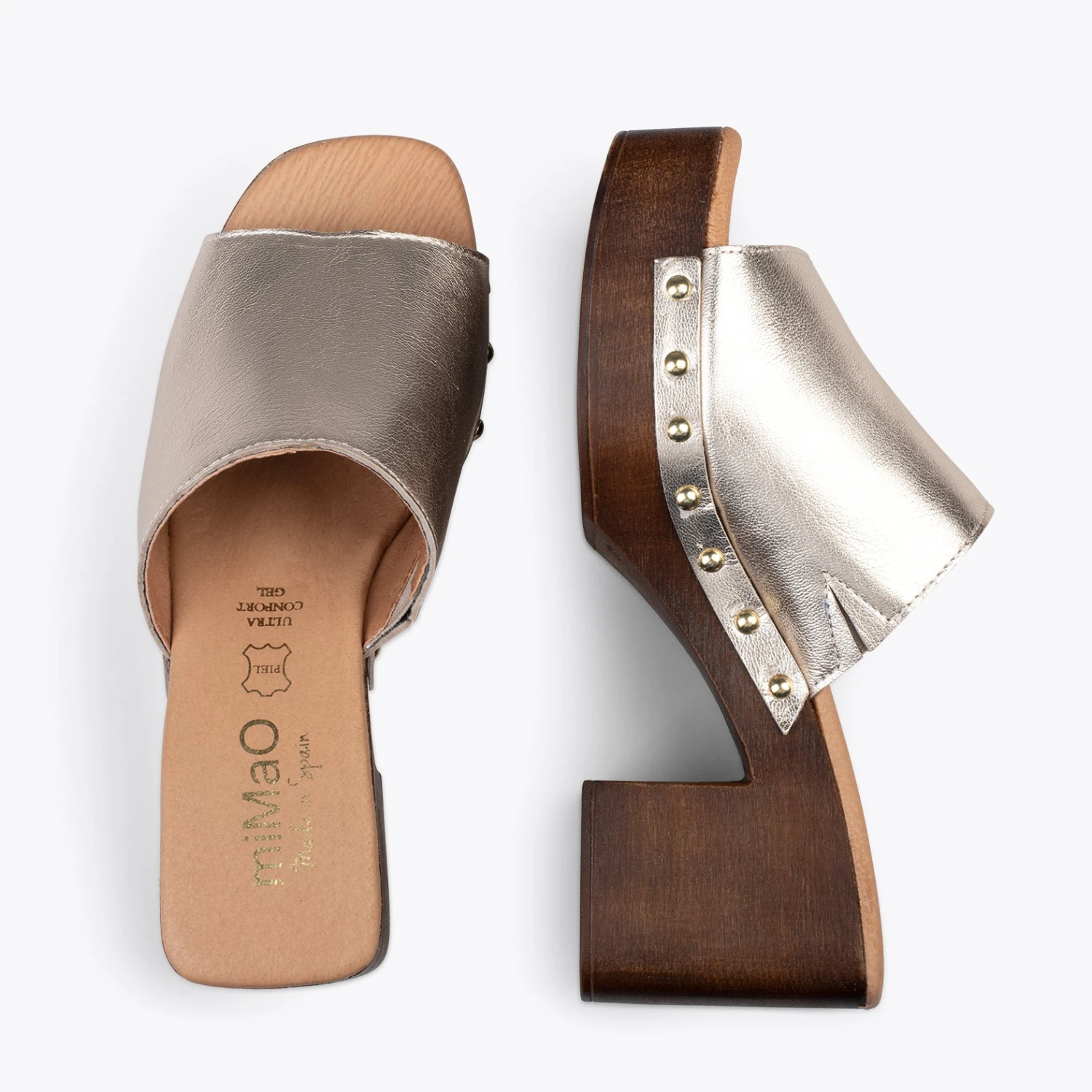 HOLIDAY – Sabot Avec Talon Et Plateforme PLATINE – Image 2