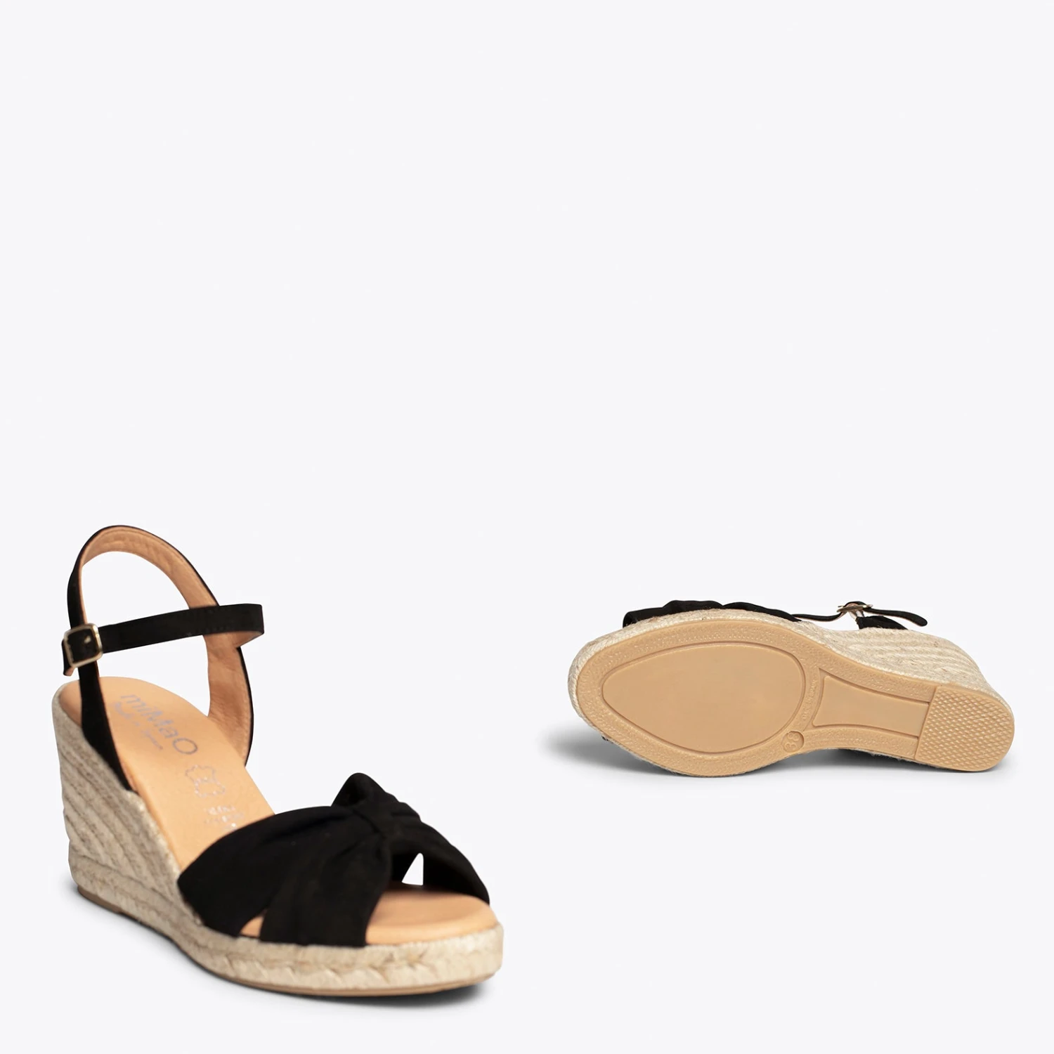 CONIL – Sandales Espadrilles Compensées NOIR – Image 6