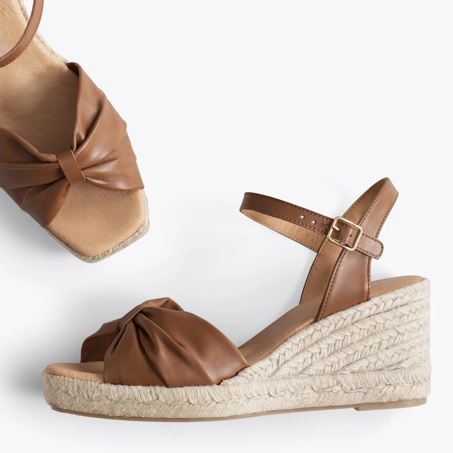 CÁDIZ - Sandales En Jute MARRON Et Bout Carré – Image 2