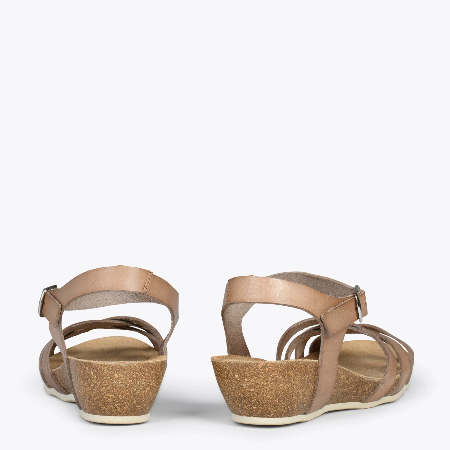 HANAE – Sandales BIO Multibrides Croisées TAUPE – Image 3