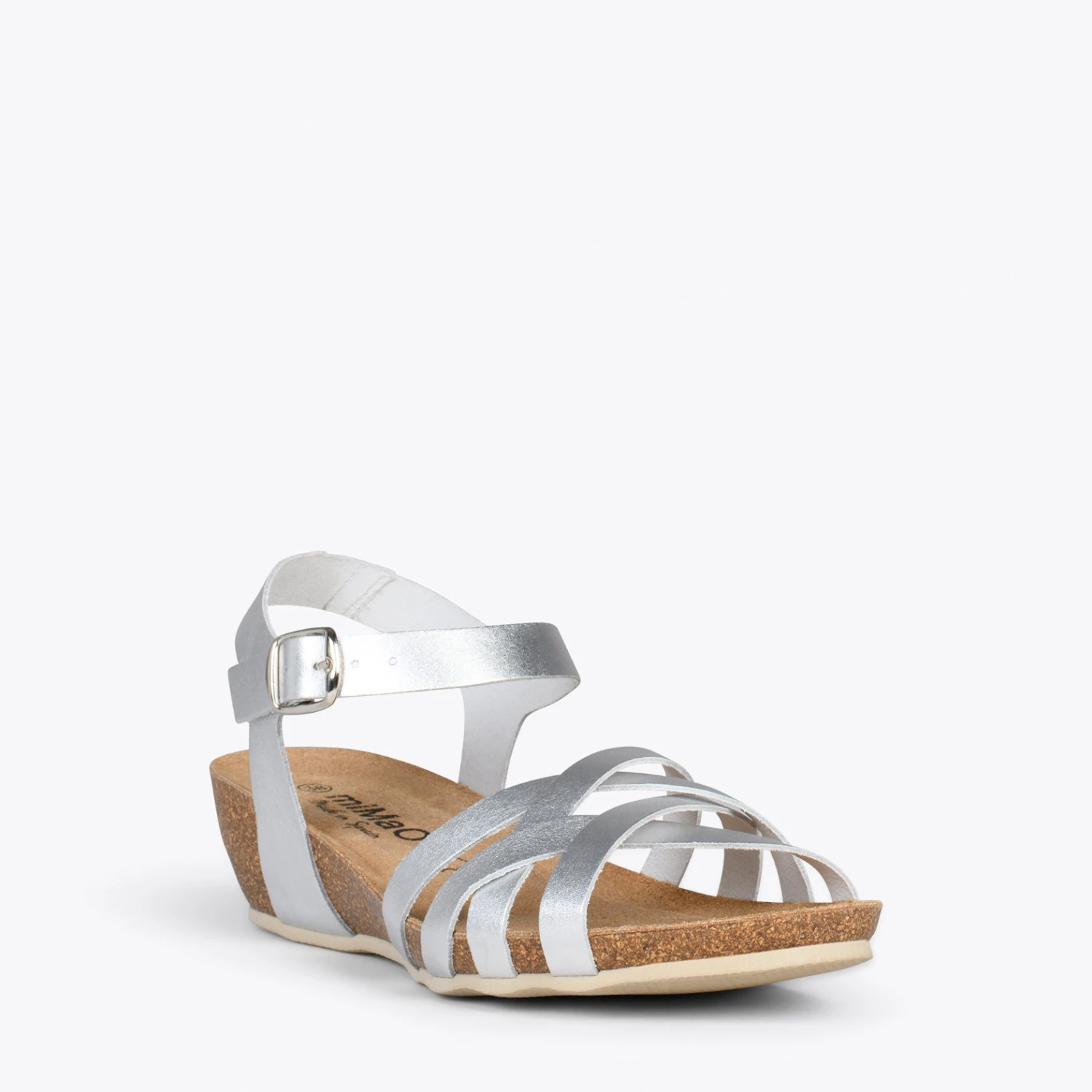 HANAE – Sandales BIO Multibrides Croisées ARGENTÉ – Image 4