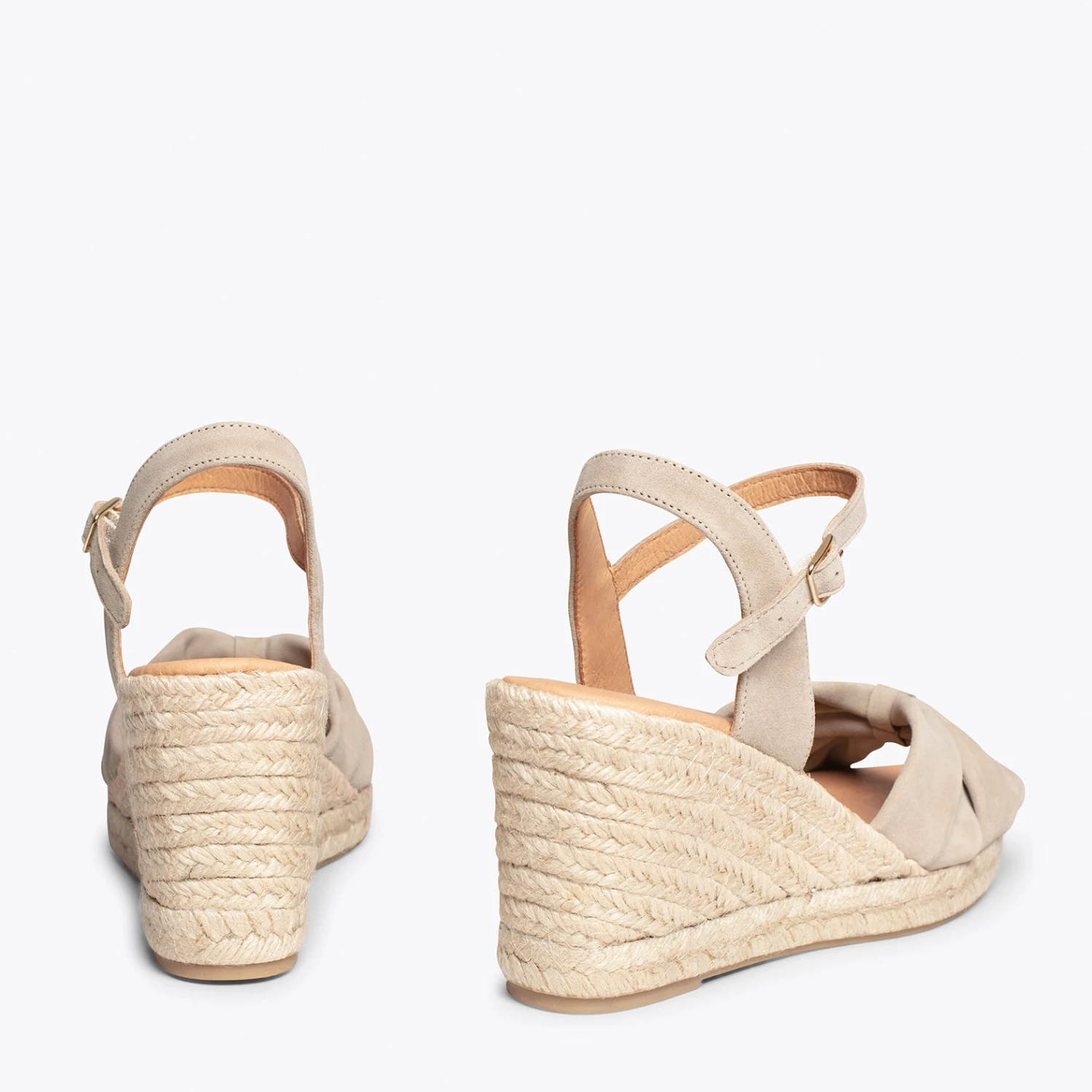 CONIL – Sandales Espadrilles Compensées TAUPE – Image 4