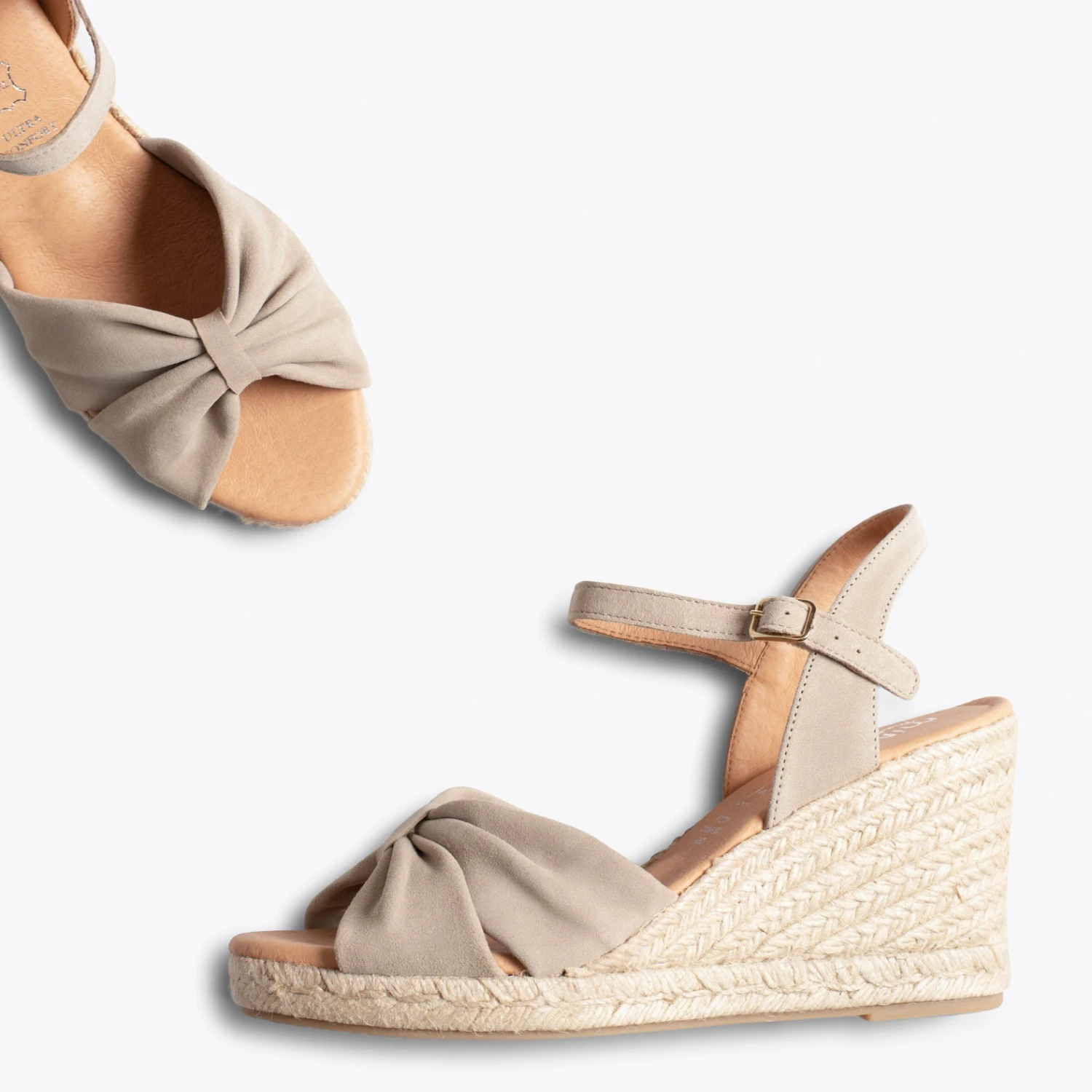 CONIL – Sandales Espadrilles Compensées TAUPE – Image 3