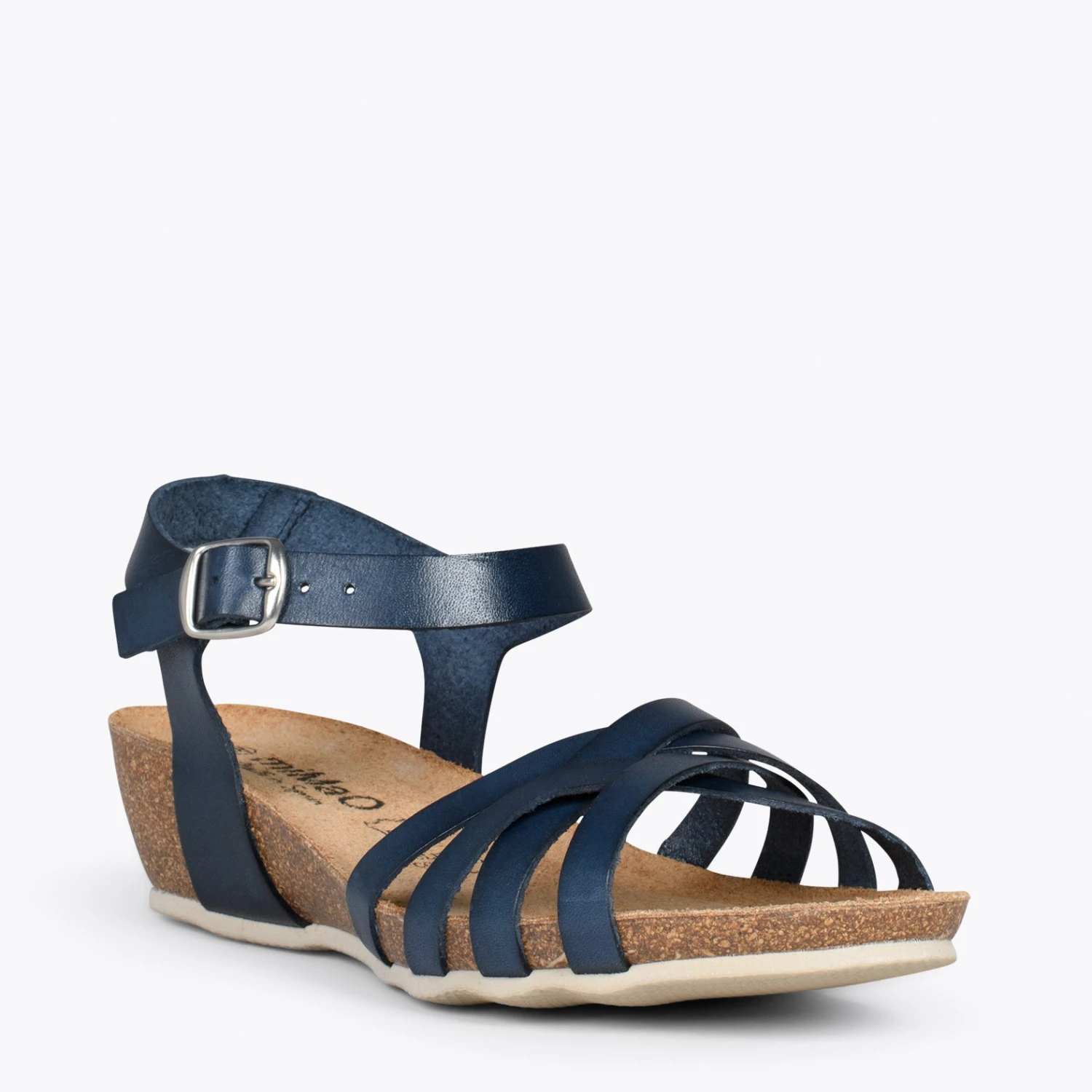 HANAE – Sandales BIO Multibrides Croisées BLEU MARINE – Image 4