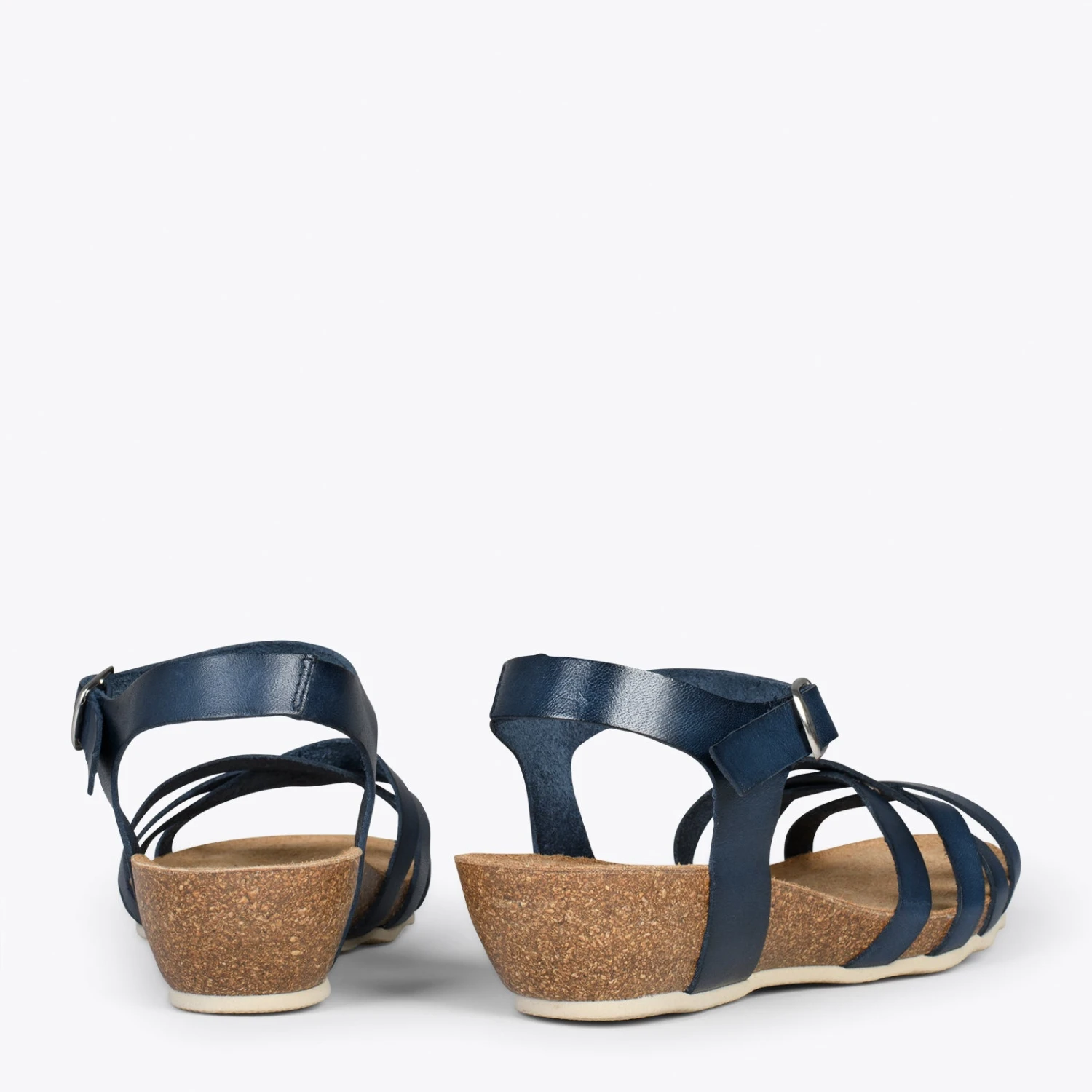 HANAE – Sandales BIO Multibrides Croisées BLEU MARINE – Image 3