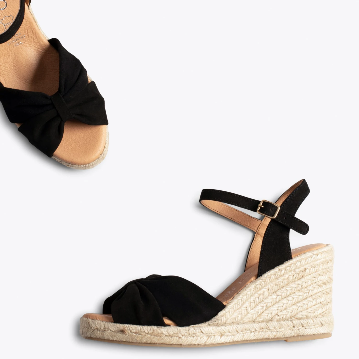 CONIL – Sandales Espadrilles Compensées NOIR – Image 3