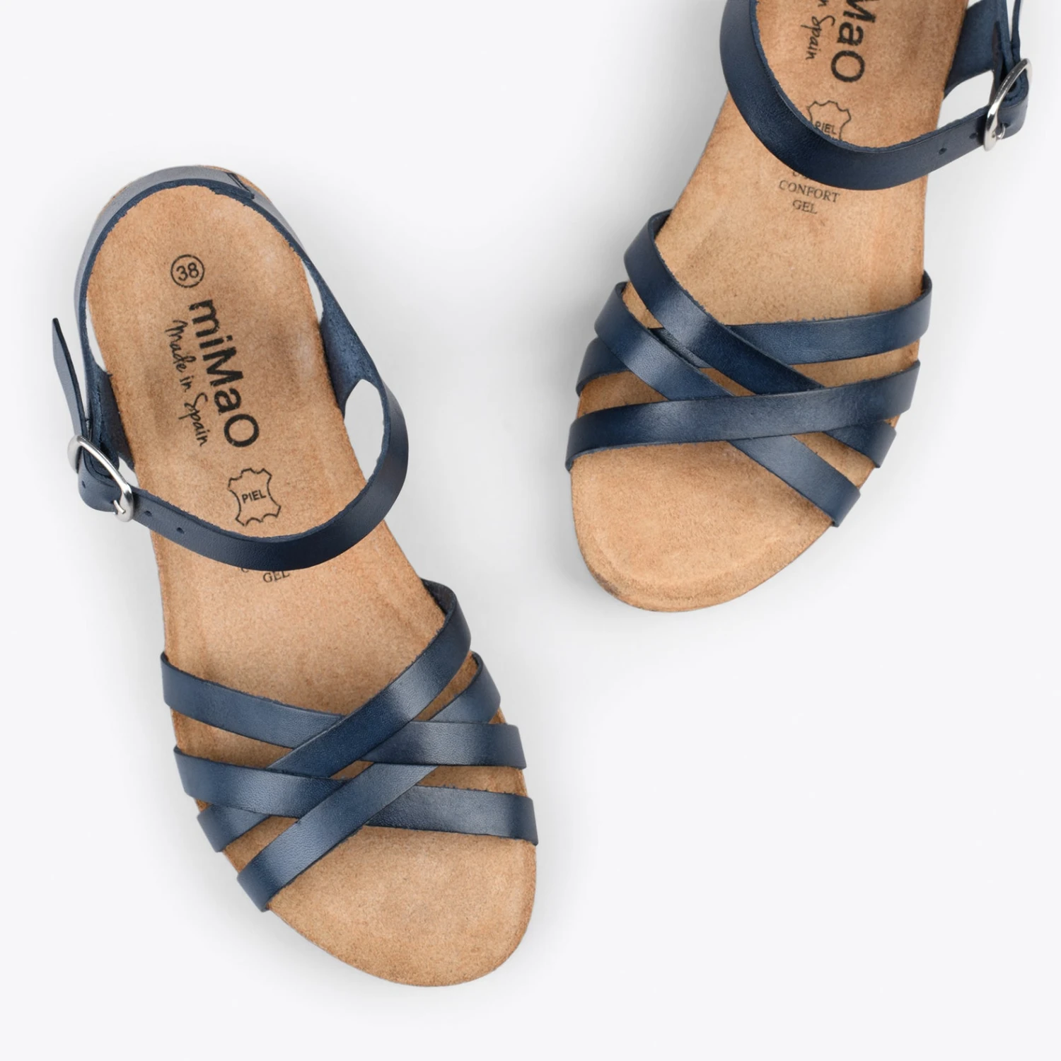 HANAE – Sandales BIO Multibrides Croisées BLEU MARINE – Image 2