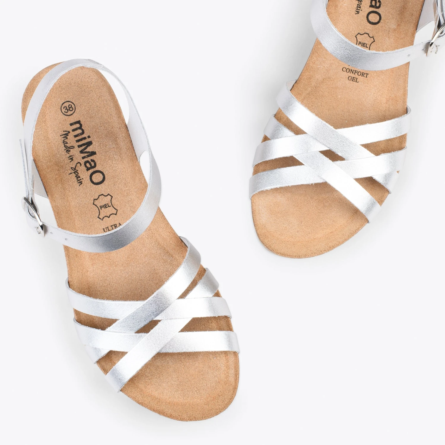 HANAE – Sandales BIO Multibrides Croisées ARGENTÉ – Image 2