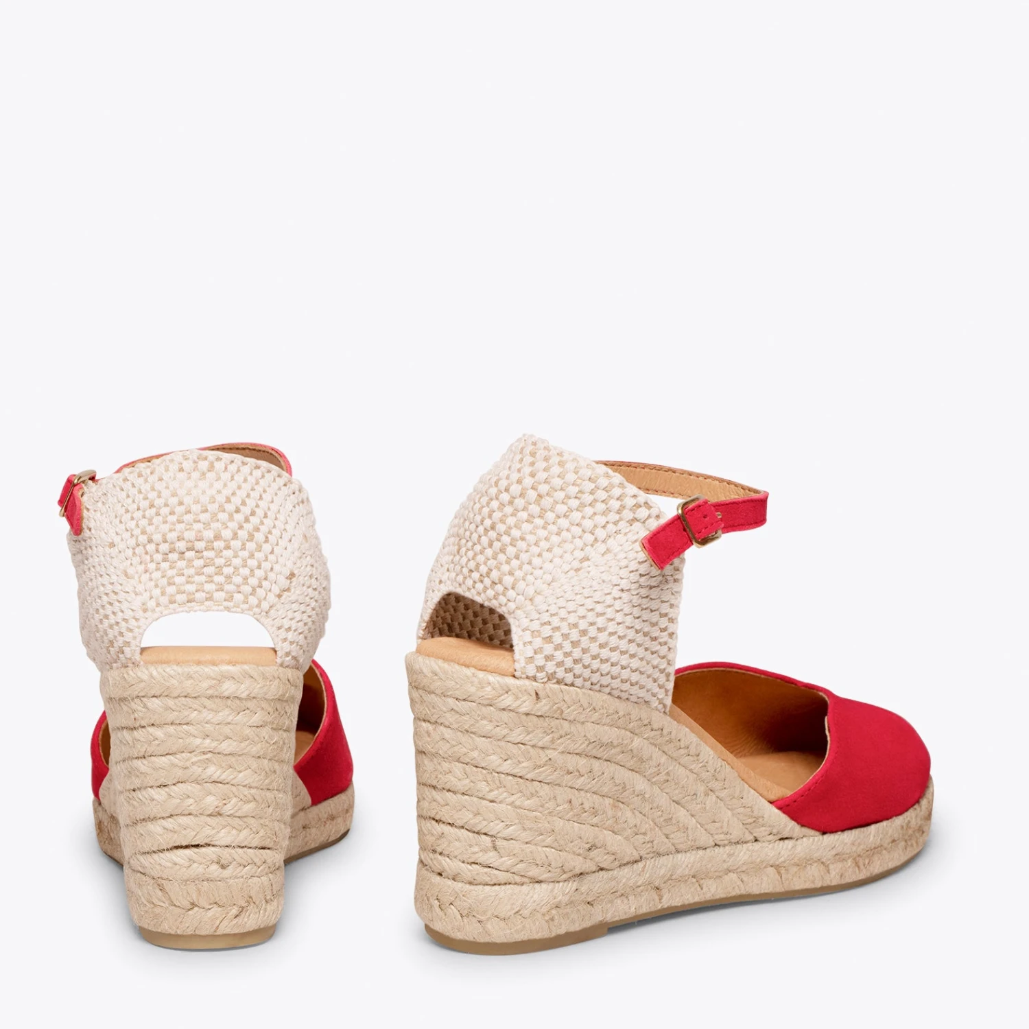 NERJA – Espadrilles à Talon Haut ROUGE – Image 3